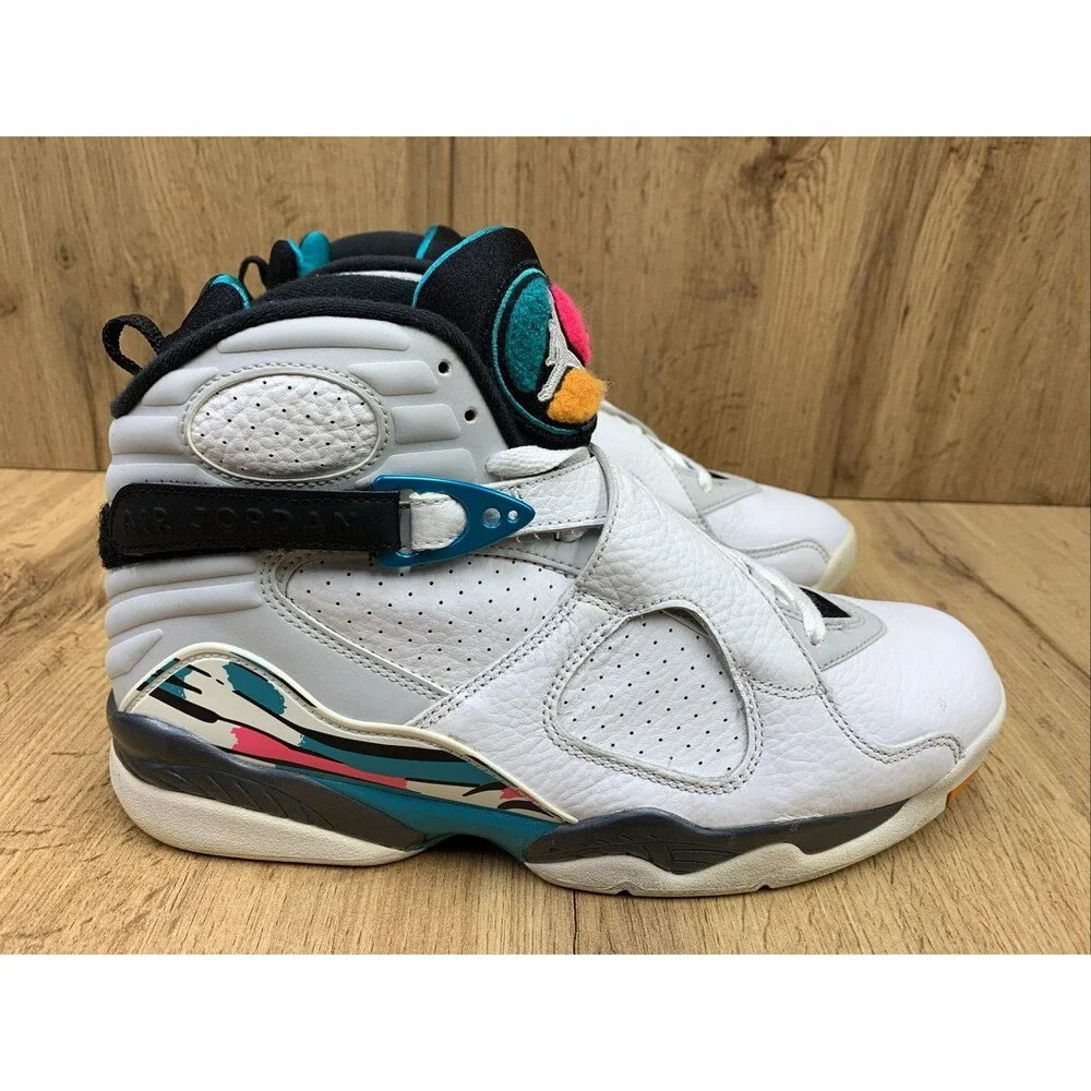 Jordan 8 Retro South Beach 2018 Sneaker Shoes 305381-113 White Turbo Green 8.5